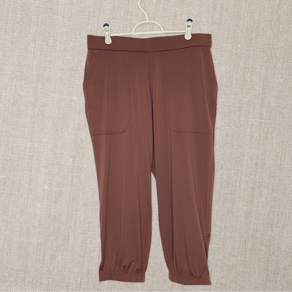 Lisa Rinna Collection Petite Rose Colored Banded‎ Bottom Knit Crop Pants Size MP